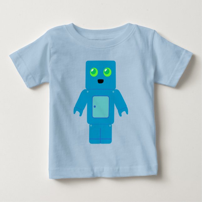 Blue Robot Baby T-Shirt (Front)