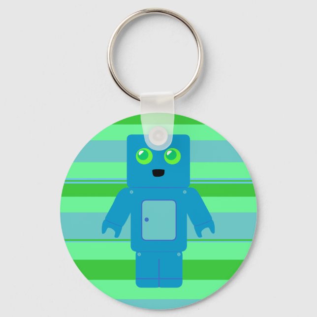 Blue Robot Key Ring (Front)