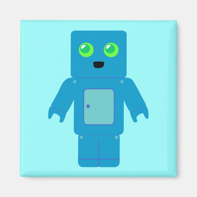 Blue Robot Magnet (Front)