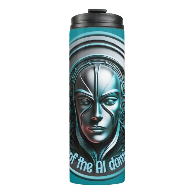 Blue Robot Mask - Rise of the AI dominioN Thermal Tumbler (Front)