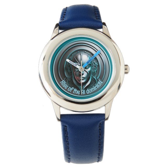 Blue Robot Mask - Rise of the AI dominioN Watch (Front)