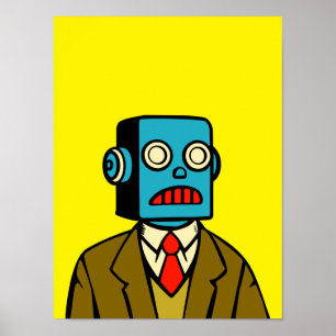 Blue Robot Poster