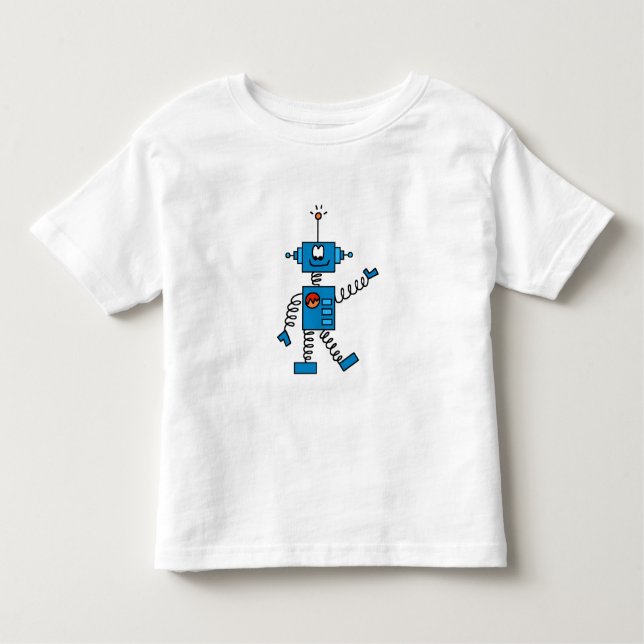 Blue Robot Toddler T-Shirt (Front)