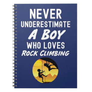Blue Rock Climbing Gifts For Boys Climber For Kids Notebook