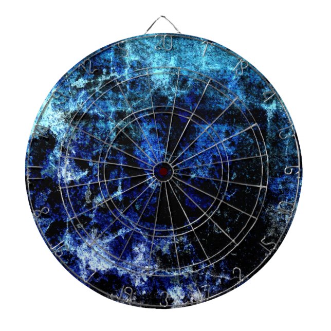 Blue rock grunge textures graphic dartboard (Front)