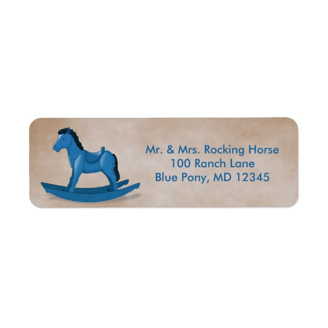 Blue Rocking Horse Baby Boy Custom (Front)