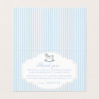 Blue rocking horse baby boy shower thank you cards