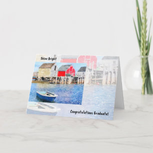 Blue Rocks Fishing Shacks Graduation Card