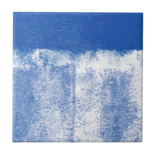 Blue rolled paint tile