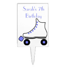 Blue Roller Skate Birthday Cake Topper