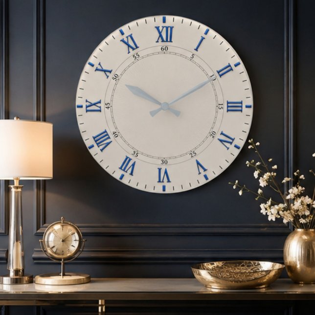 Blue Roman Elegant Classic  Large Clock (Creator Uploaded)