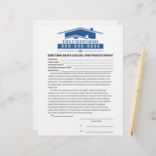 Blue Roof Conditional Waiver & Release Payment Custom Letterhead