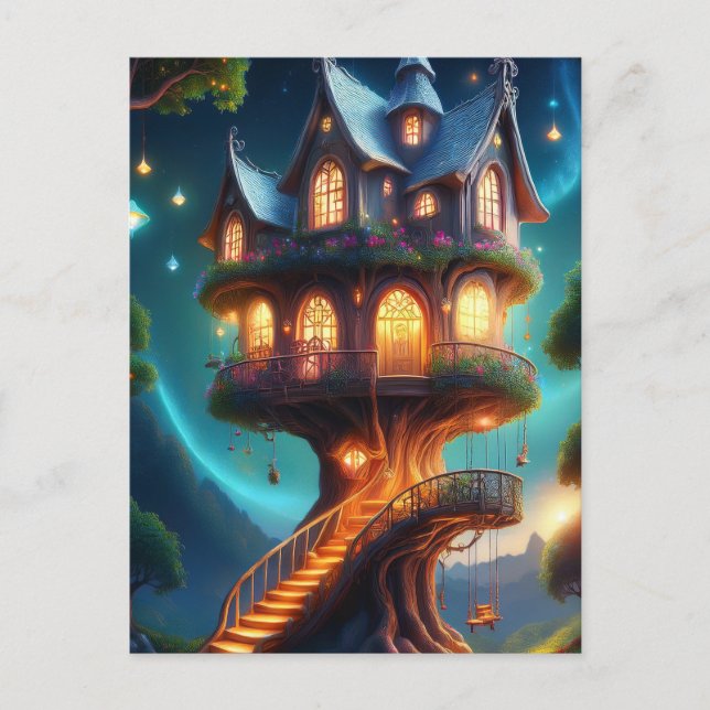 Blue Roof Treehouse  Postcard (Front)