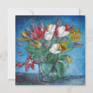 Blue Room Tulip Flowers Bouquet in a Vase