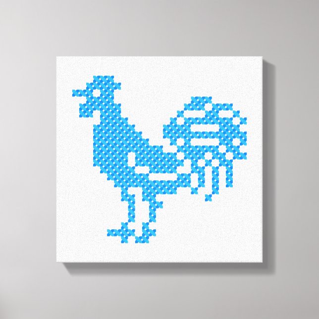 Blue Rooster Canvas Print (Front)