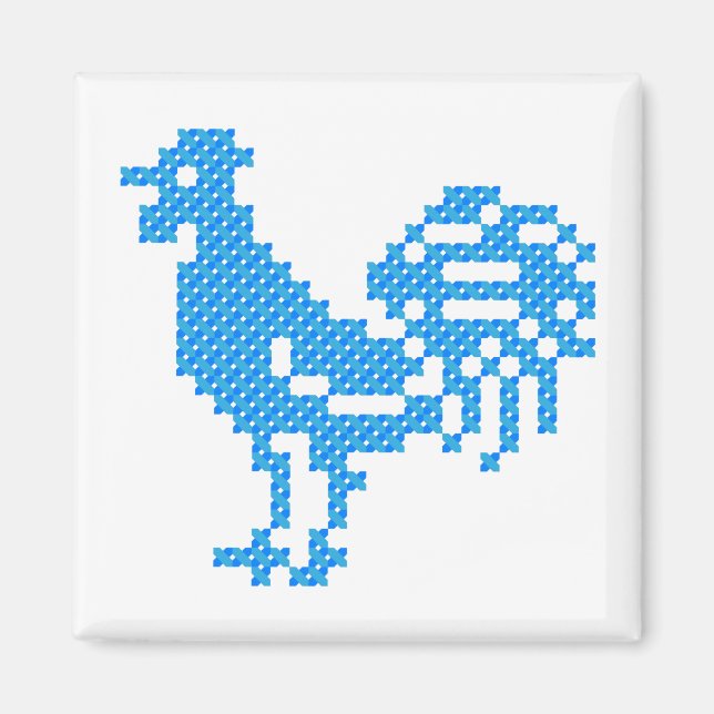 Blue Rooster Magnet (Front)
