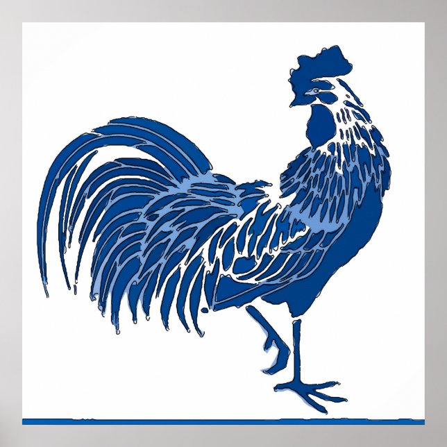  Blue Rooster Poster (Front)