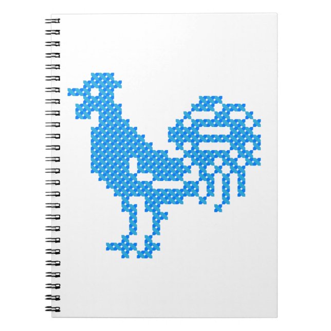 Blue Rooster Spiral Notebook (Front)