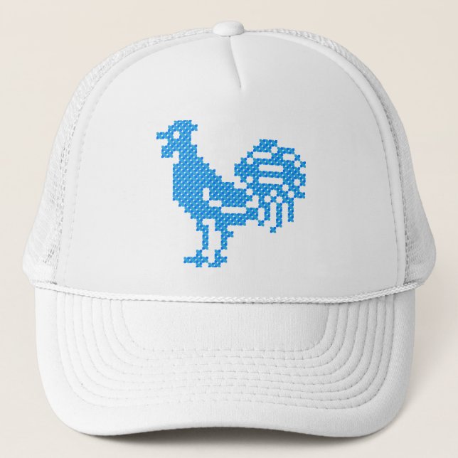Blue Rooster Trucker Hat (Front)