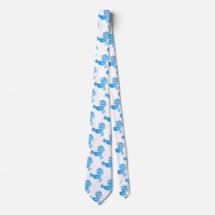 Blue Roosters cross-stitch pattern Tie