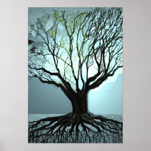 Blue Roots Lights Poster