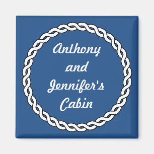 Blue Rope Border Stateroom Door Marker Blue Magnet