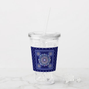 Blue Rosace Acrylic Tumbler