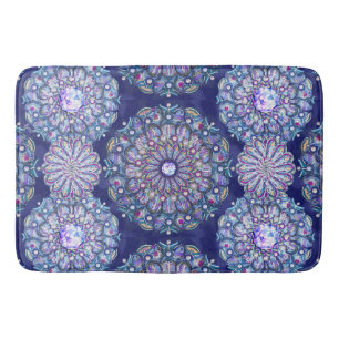 Blue Rosace Bath Mat
