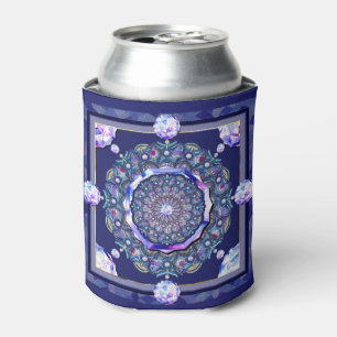 Blue Rosace  Can Cooler