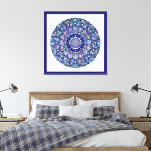 Blue Rosace Canvas Print