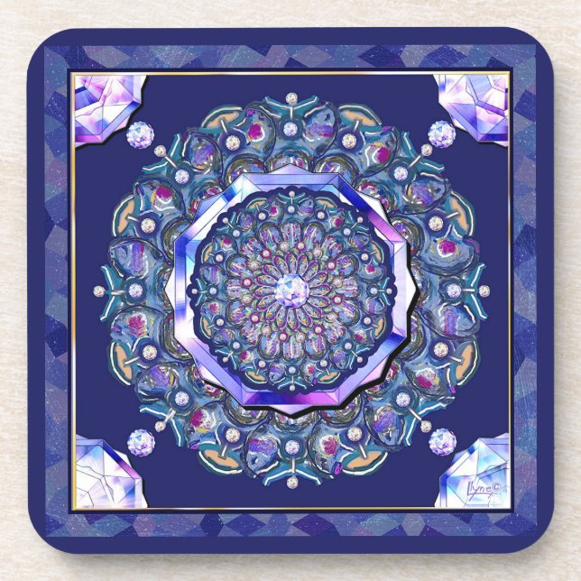 Blue Rosace Coaster (Front)