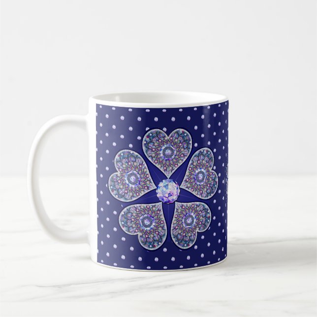 Blue Rosace Coffee Mug (Left)