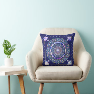 Blue Rosace Cushion