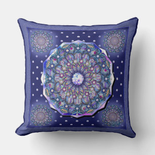 Blue Rosace Cushion