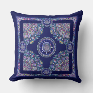 Blue Rosace Cushion