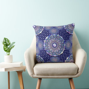 Blue Rosace Cushion