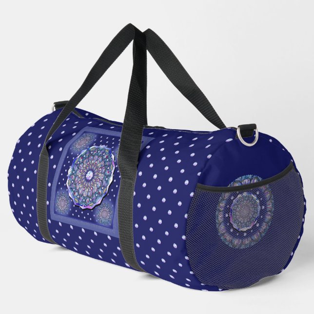 Blue Rosace Duffle Bag (Right Corner)