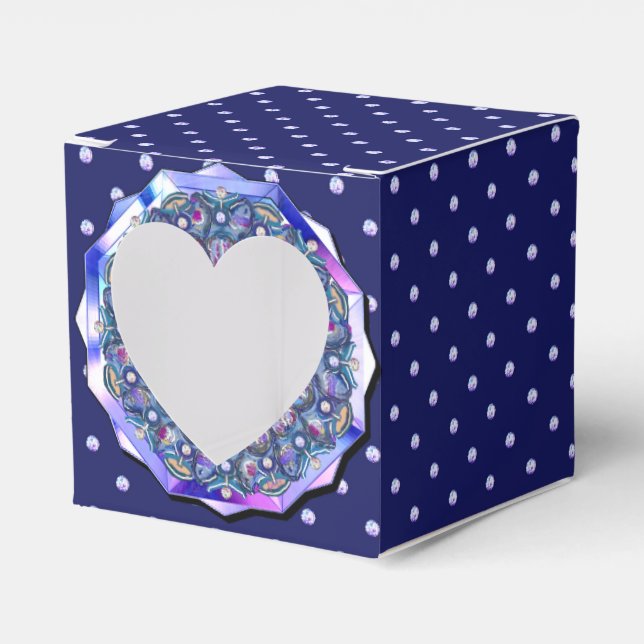 Blue Rosace Favour Box (Front Side)