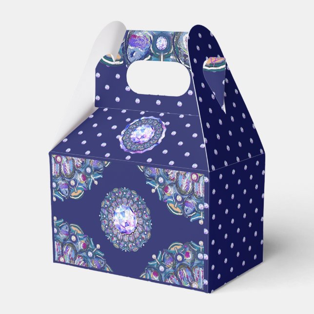 Blue Rosace Favour Box (Front Side)