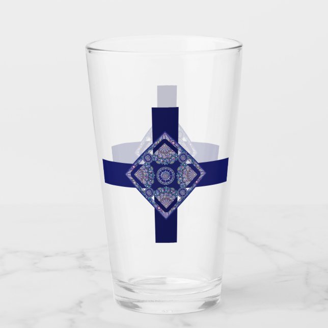 Blue Rosace Glass (Front)