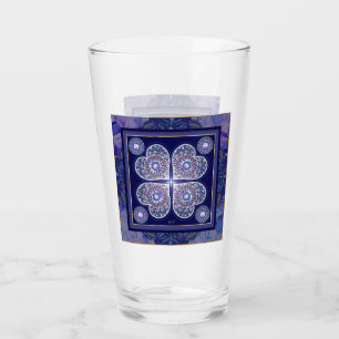 Blue Rosace Glass