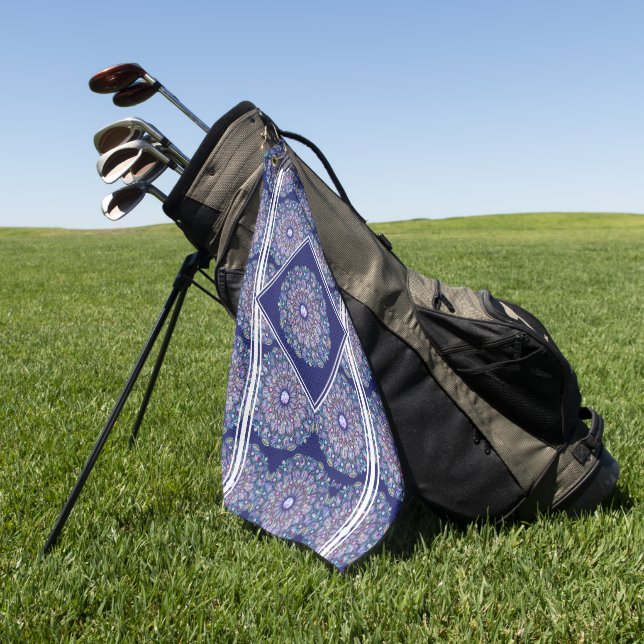 Blue Rosace  Golf Towel (Green)