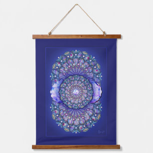 Blue Rosace Hanging Tapestry