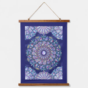 Blue Rosace  Hanging Tapestry