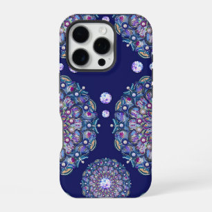 Blue rosace iPhone 16 pro case