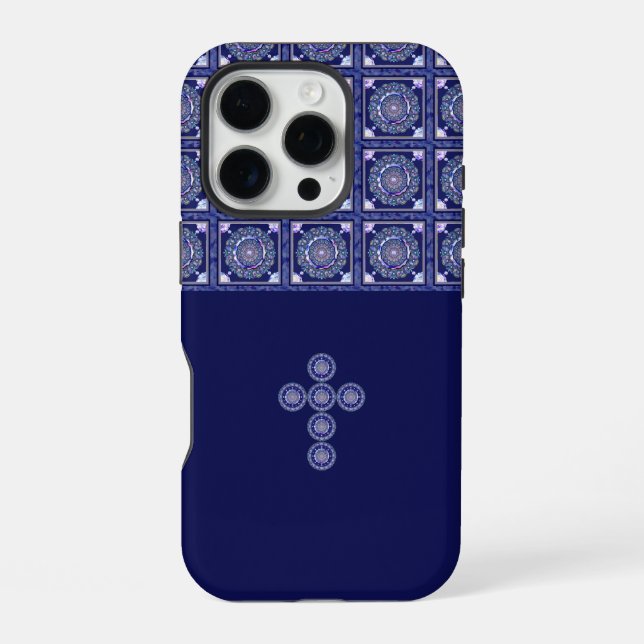 Blue Rosace iPhone Case (Back)