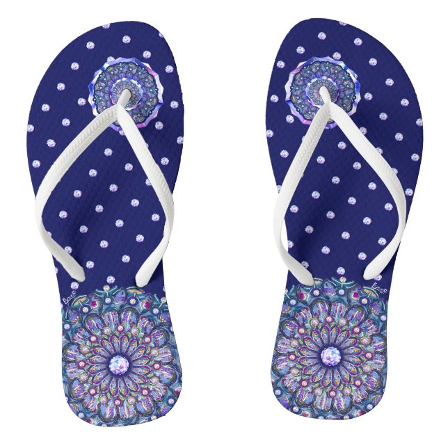 Blue Rosace  Jandals (Footbed)