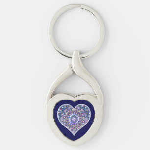 Blue Rosace Key Ring