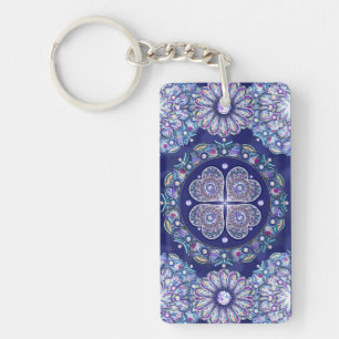 Blue Rosace Key Ring