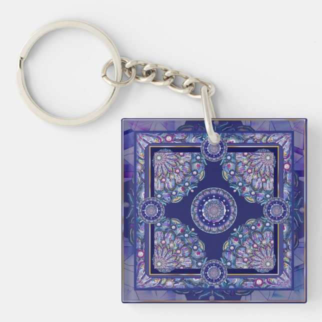 blue rosace key ring (Front)